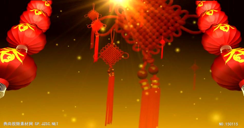喜庆红灯笼中国结LED大屏唯美高清动态素材 中国风视频 背景视频