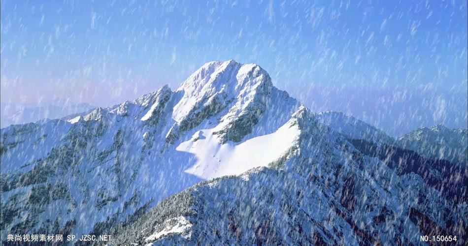 1022-下雪(背景为雪山-特别壮观)旅游风光类