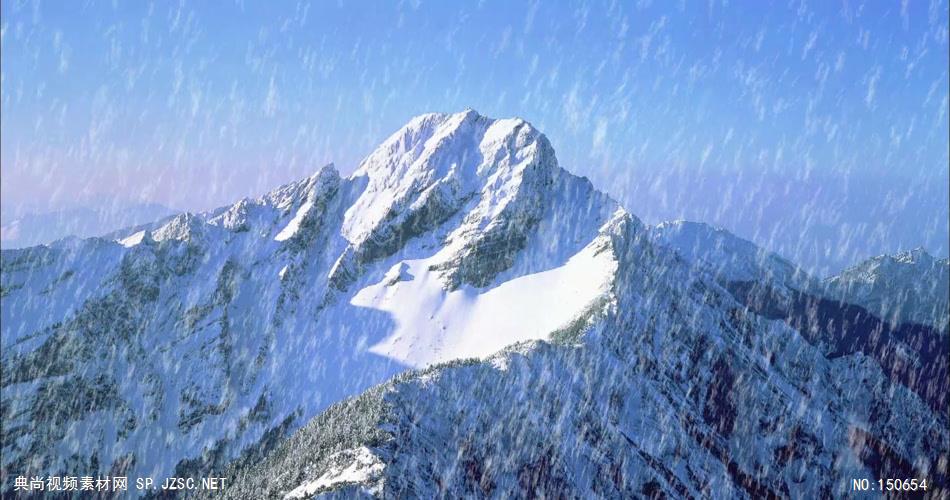 1022-下雪(背景为雪山-特别壮观)旅游风光类