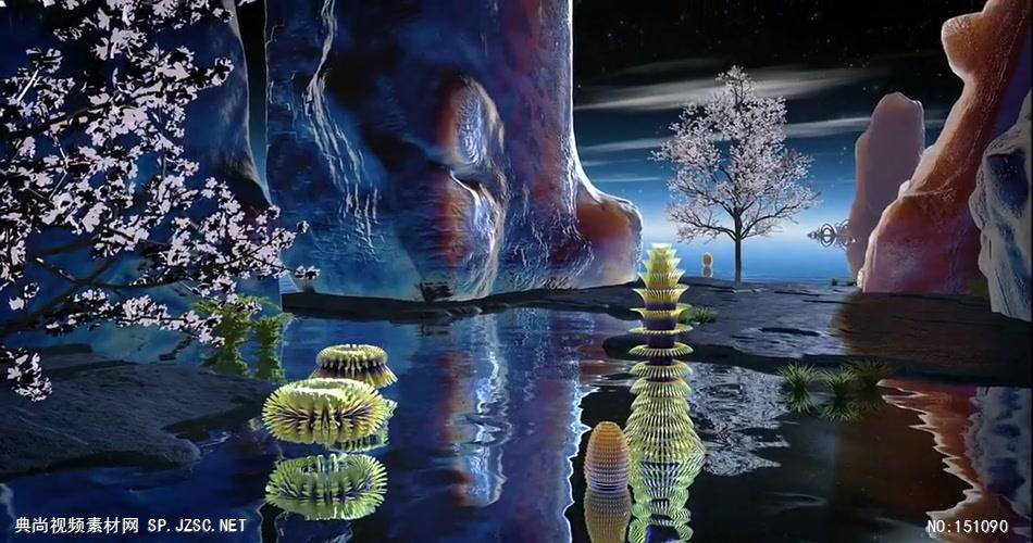 A192-唯美月色3D视觉效果月亮湖(有音乐)