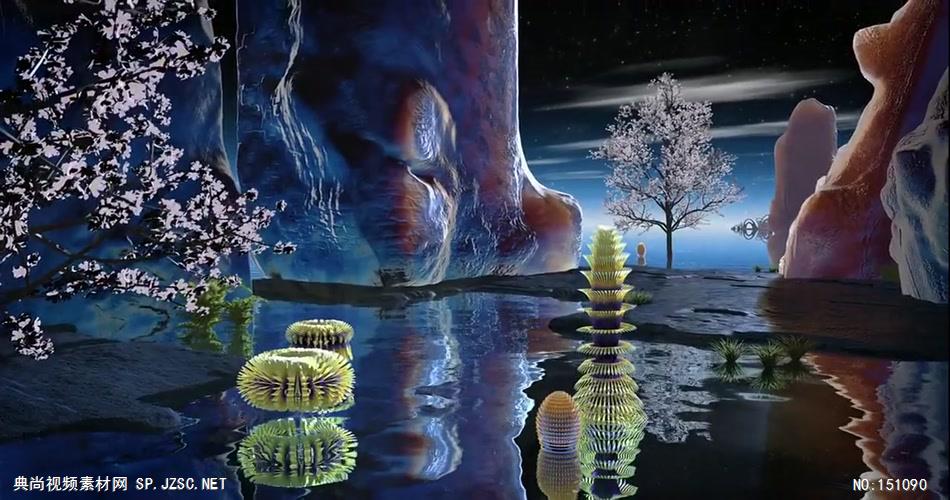 A192-唯美月色3D视觉效果月亮湖(有音乐)