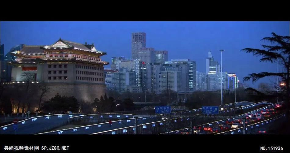 北京城市夜景车流美丽风光