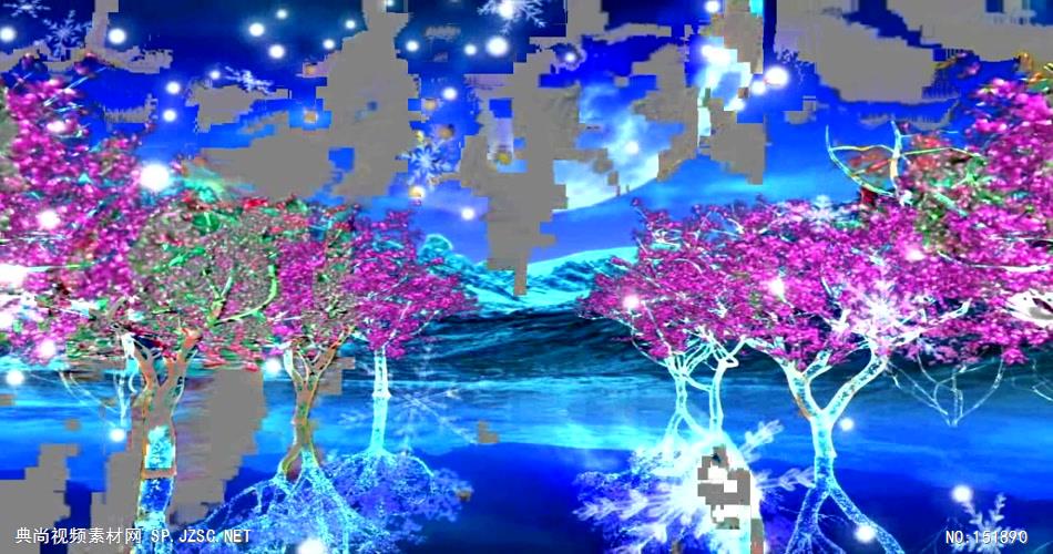 A021-梦幻雪+琉璃树 视频动态背景 虚拟背景视频