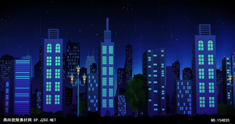 YM4668夜晚城市城市夜景空间道路 视频动态背景 虚拟背景视频