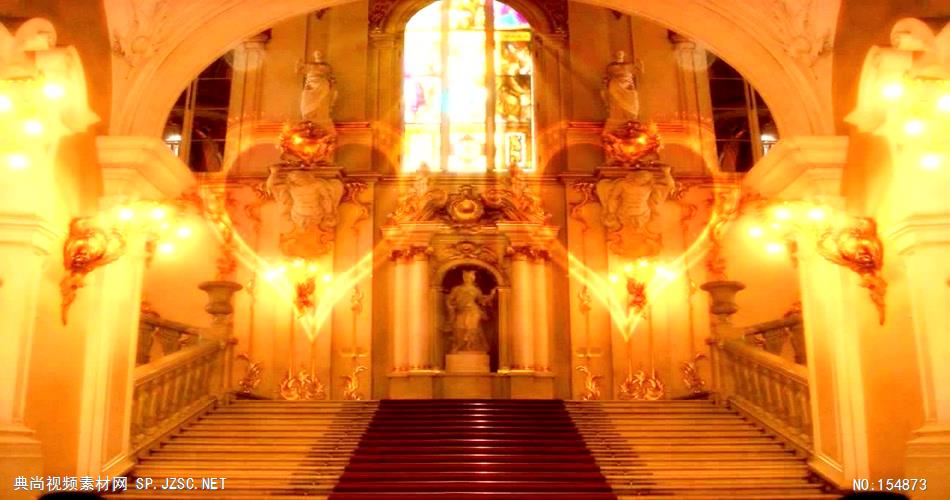 YM1811双心相碰欧式建筑 城堡 宫殿 教堂 视频动态背景 虚拟背景视频