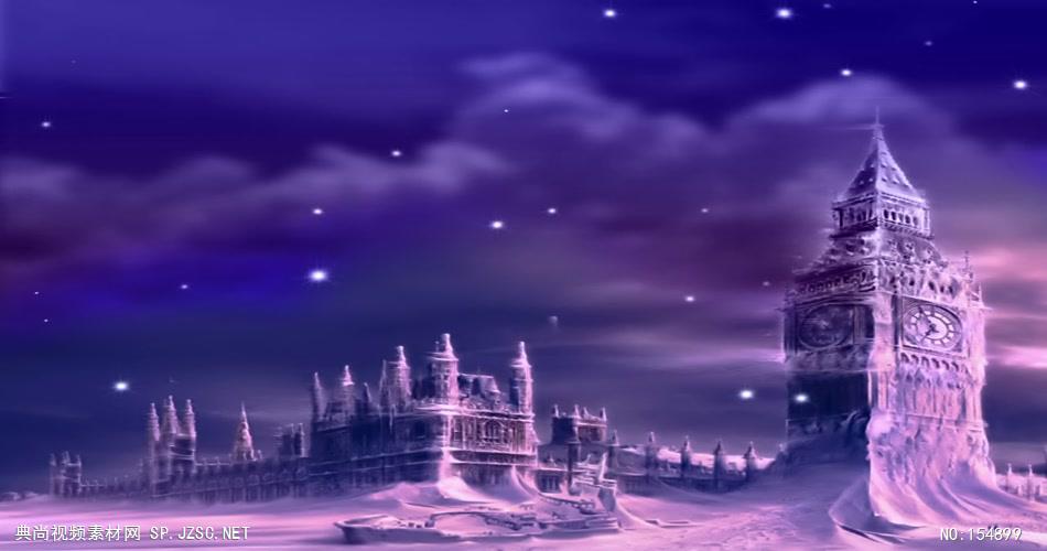 YM4734紫色冰雪城堡 城堡 宫殿 教堂 视频动态背景 虚拟背景视频