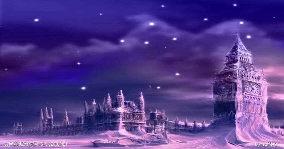 YM4734紫色冰雪城堡 城堡 宫殿 教堂 视频动态背景 虚拟背景视频