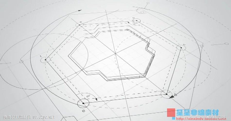 AE：图纸绘画建筑标志展示 AE模板素材下载15 logo标志ae动画模版 标志动画