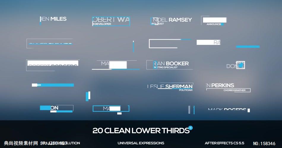 AE：AE简洁字幕动画 AE模板资源站17 字幕文字ae模版