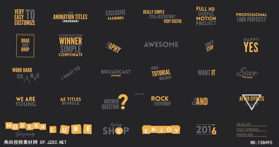 AE：文字动画合集 AE模板文件16 文字动画视频ae模板