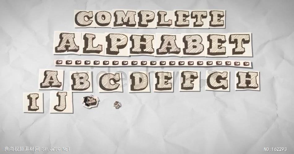 AE：7复古纸质字母数字文字动画 AE模板素材 ae素材下载18 文字字幕ae特效 AE模板免费下载