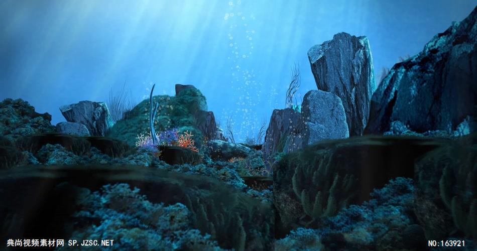海底海浪深海Y1346梦幻海底鱼群珊瑚海洋波浪 led视频背景 视频素材动态背景