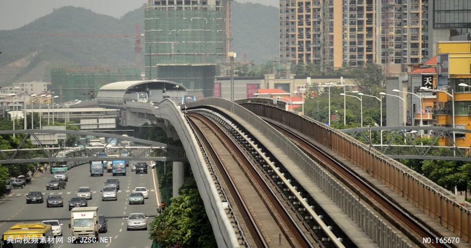 深圳地铁三号线龙岗线地铁站高加桥龙岗大道_1920X1080_高清视频素材下载