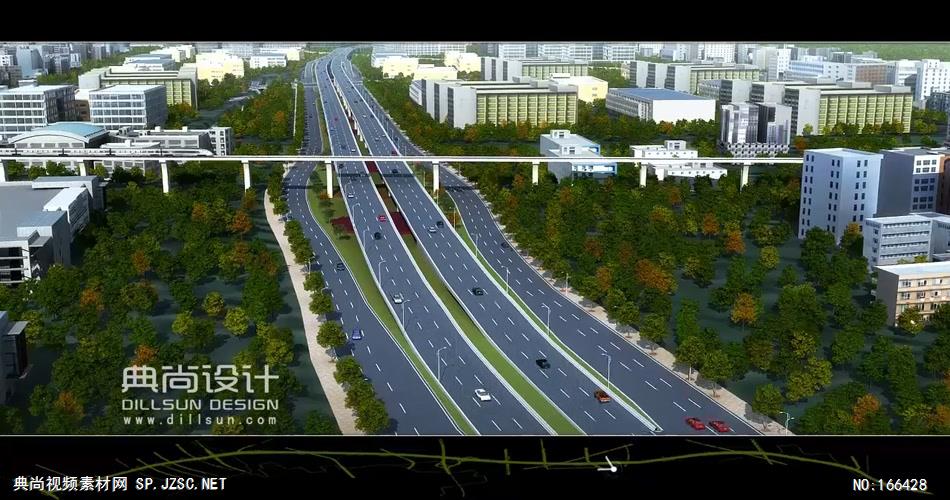 16二环路道路三维动画2 道路景观三维动画 道路设计动画