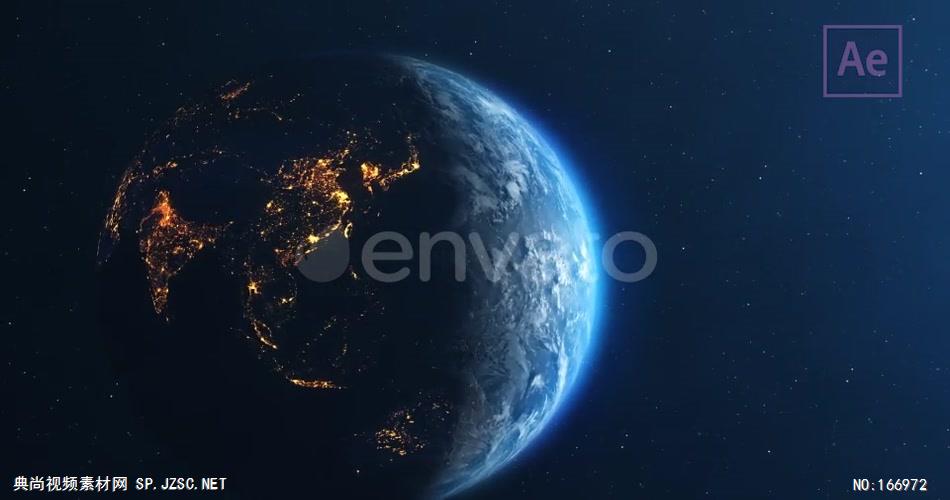 13131 地球俯冲聚焦动画 AE素材 ae源文件模版