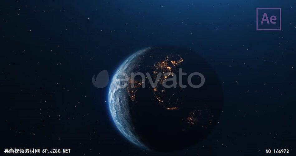 13131 地球俯冲聚焦动画 AE素材 ae源文件模版