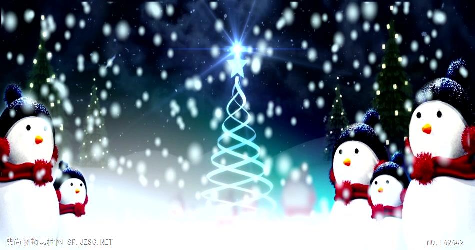 -圣诞节系列款Y3030圣诞下雪雪人有音乐 led视频素材库
