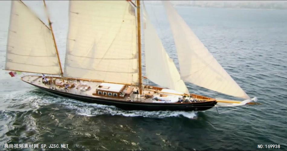 -帆船航海波浪款Y4141海上帆船 led视频素材库