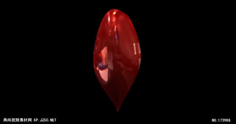 带通道的旋转红色爱心气球素材红色爱心2