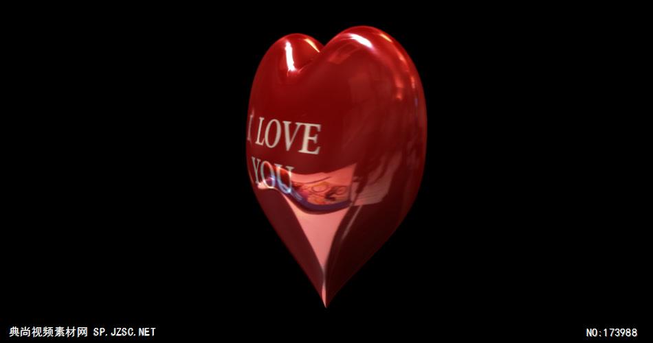 带通道的旋转红色爱心气球素材红色爱心2
