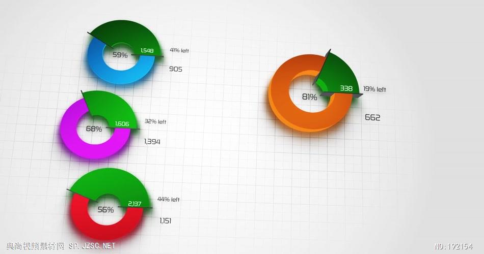 14054 三维饼状图数据信息展示动画ae免费模板素材 ae素材