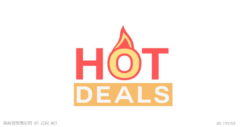 卡通扁平动画图标 -   -  HotDeals 视频素材下载