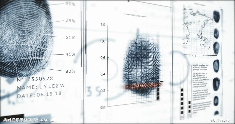 指纹扫描动画    FingerScan13Dblue1 视频素材下载