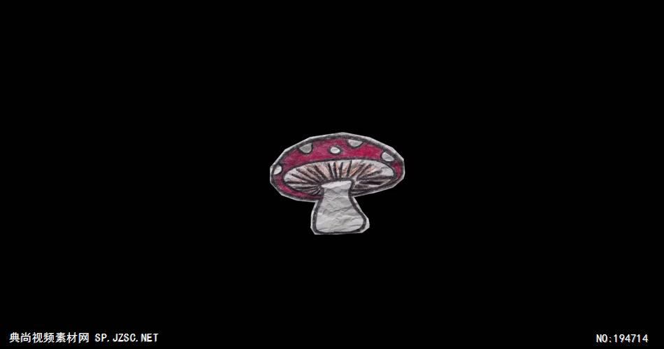 纸质装饰元素  (   )ushroom1 视频素材下载