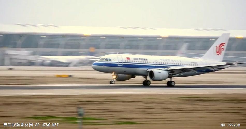 上海浦东国际机场日夜民航航班客机起飞降落高清中国企业事业宣传片公司单位宣传片