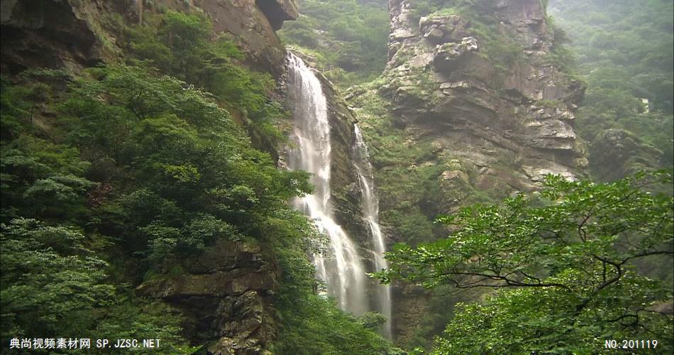 庐山三叠泉风光_batch中国名胜风景标志性景点高清视频素材