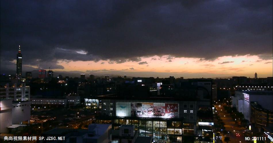 台北城市景(夜、快速)中国名胜风景标志性景点高清视频素材