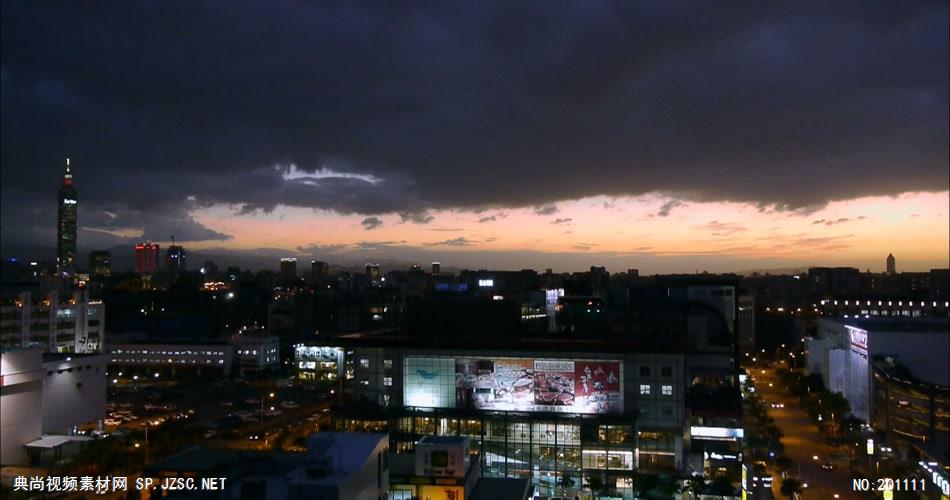 台北城市景(夜、快速)中国名胜风景标志性景点高清视频素材