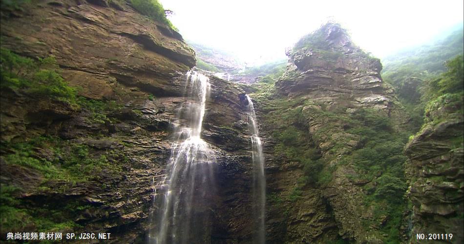 庐山三叠泉风光_batch中国名胜风景标志性景点高清视频素材