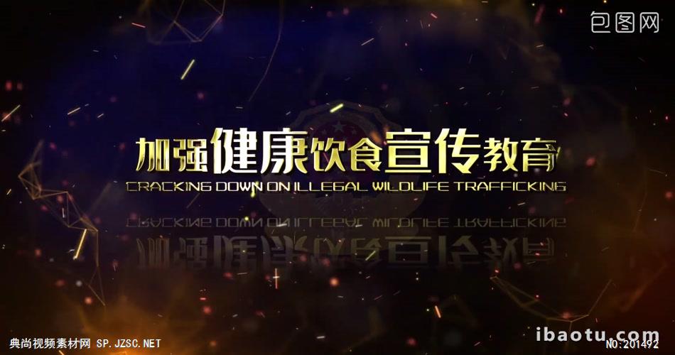 006 拒绝冠状病毒武汉肺炎打击野味交易AE模板武汉新冠状病毒肺炎宣传AE模板