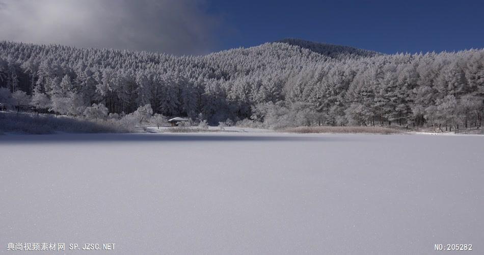 ［4K］ 高原雪景2 4K片源 超高清实拍视频素材 自然风景山水花草树木瀑布超清素材