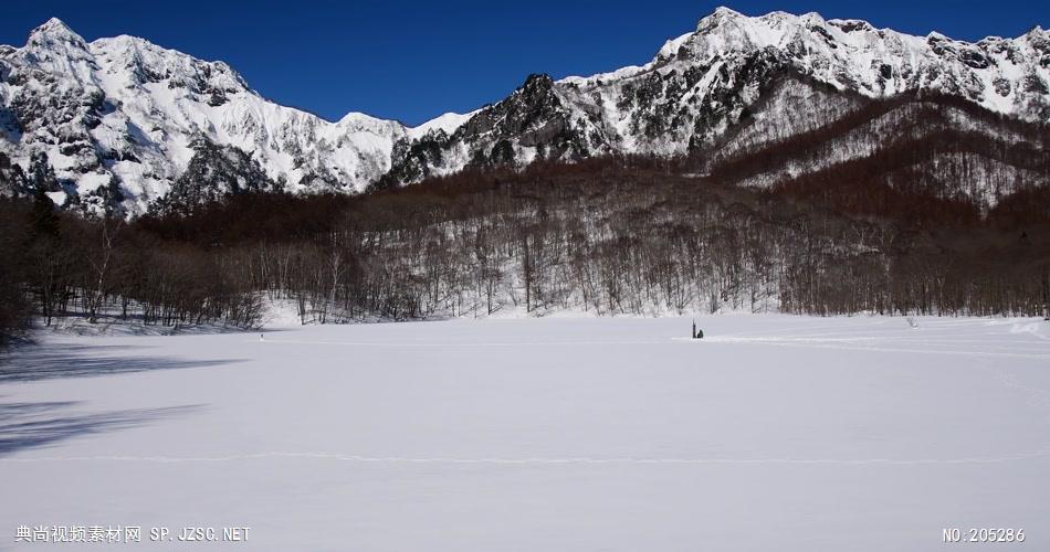 ［4K］ 高原雪景3 4K片源 超高清实拍视频素材 自然风景山水花草树木瀑布超清素材