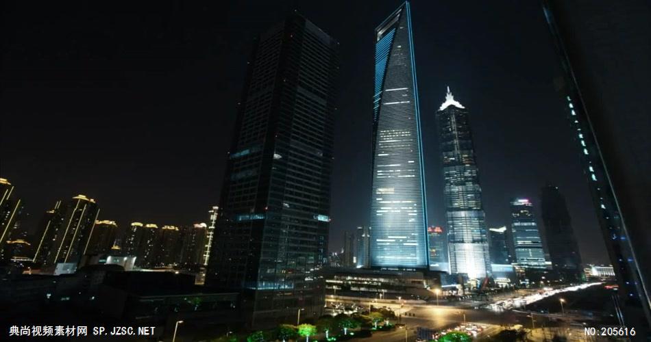 中国上海广州城市地标建筑高端办公楼夜景航拍宣传片高清视频素材城市15