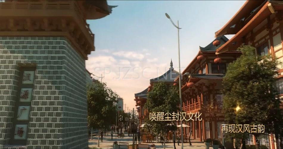 地产 动画 安徽 砀郡新城 三维建筑动画 3D动画 古建筑 阁楼 古建筑群落 中国风