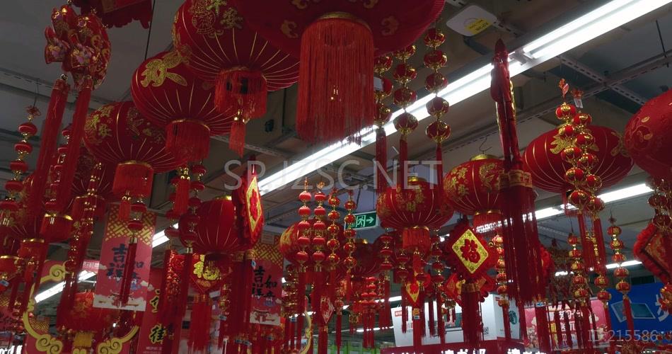 中国年喜庆年货节场景实拍视频素材