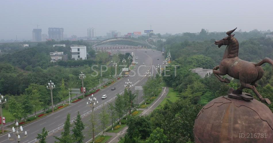 泸州地标泸州高速路口马踏飞燕