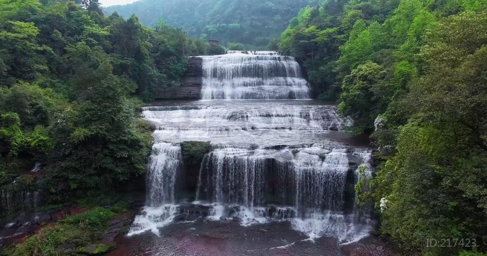 唯美山林山泉高山云雾飞鸟日出白酒宣传视频素材